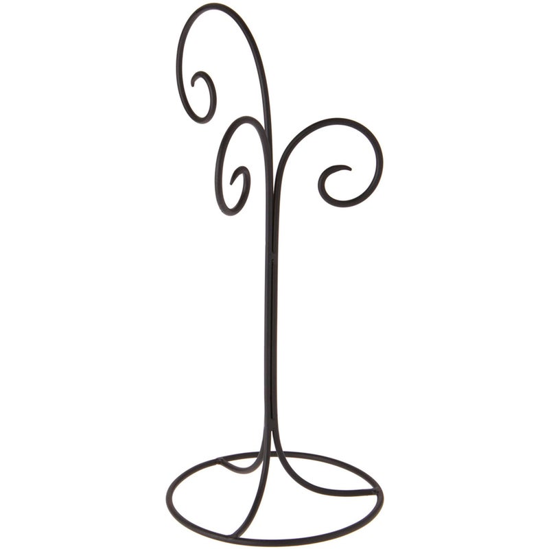 Bard's Black Wrought Iron 3 Arm Ornament Stand, 17" H x 7.5" W x 7.5" D - Image 1